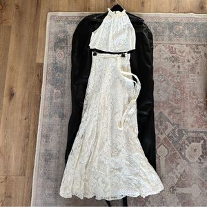 Reformation Ivory Harper Two Piece Lace XS